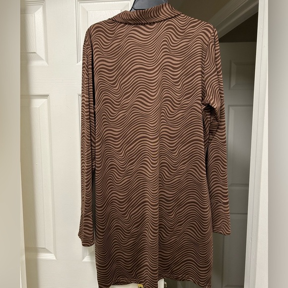 H&M Draped Shirt Dress – Brown Wave Pattern – XXL - Picture 11 of 13